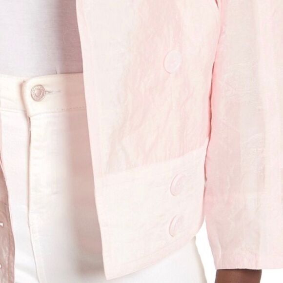 REBECCA Minkoff moto jacket pale pink size M Barbie core gorpcore - Picture 3 of 5